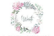 Peonies Clipart Watercolor Set, an Illustration by ColorfulNest (Thumbnail 5 of 7)