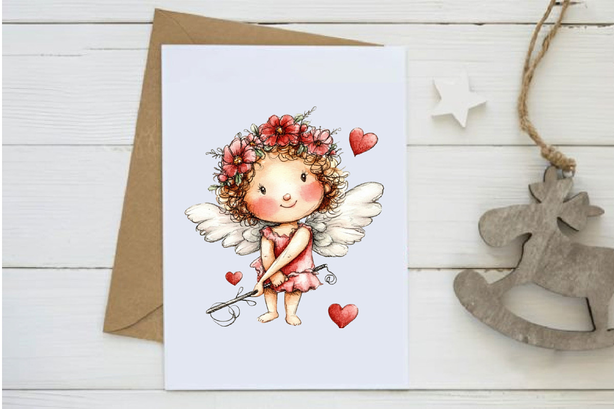 Whimsical Valentines Cupid Clipart, an Illustration by Design Market (Photo 5 of 5)