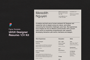 Figma UX/UI Resume CV Template