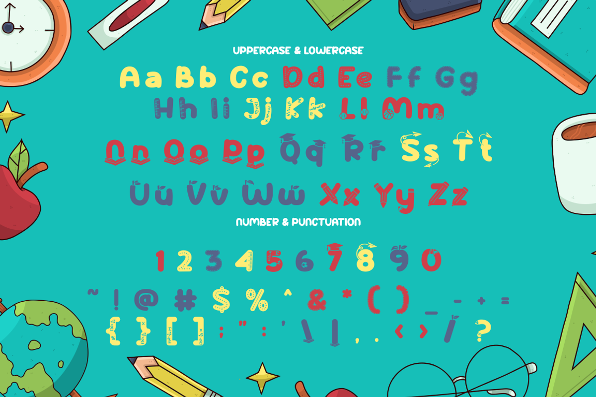 Super School - Funny Kids 10 Various, a Font by PutraCetol Studio (Photo 7 of 11)