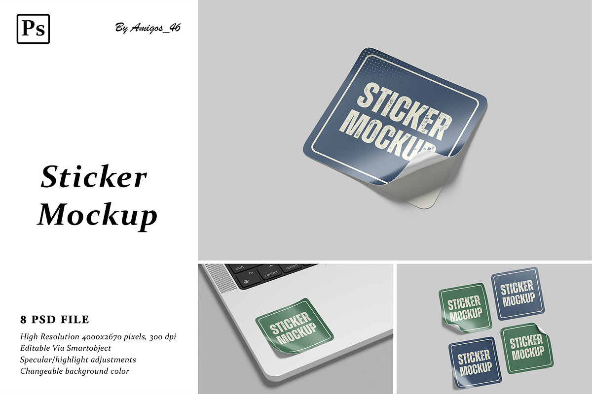Sticker Mockup, a Product Mockup by Amigos__46 (Photo 1 of 10)