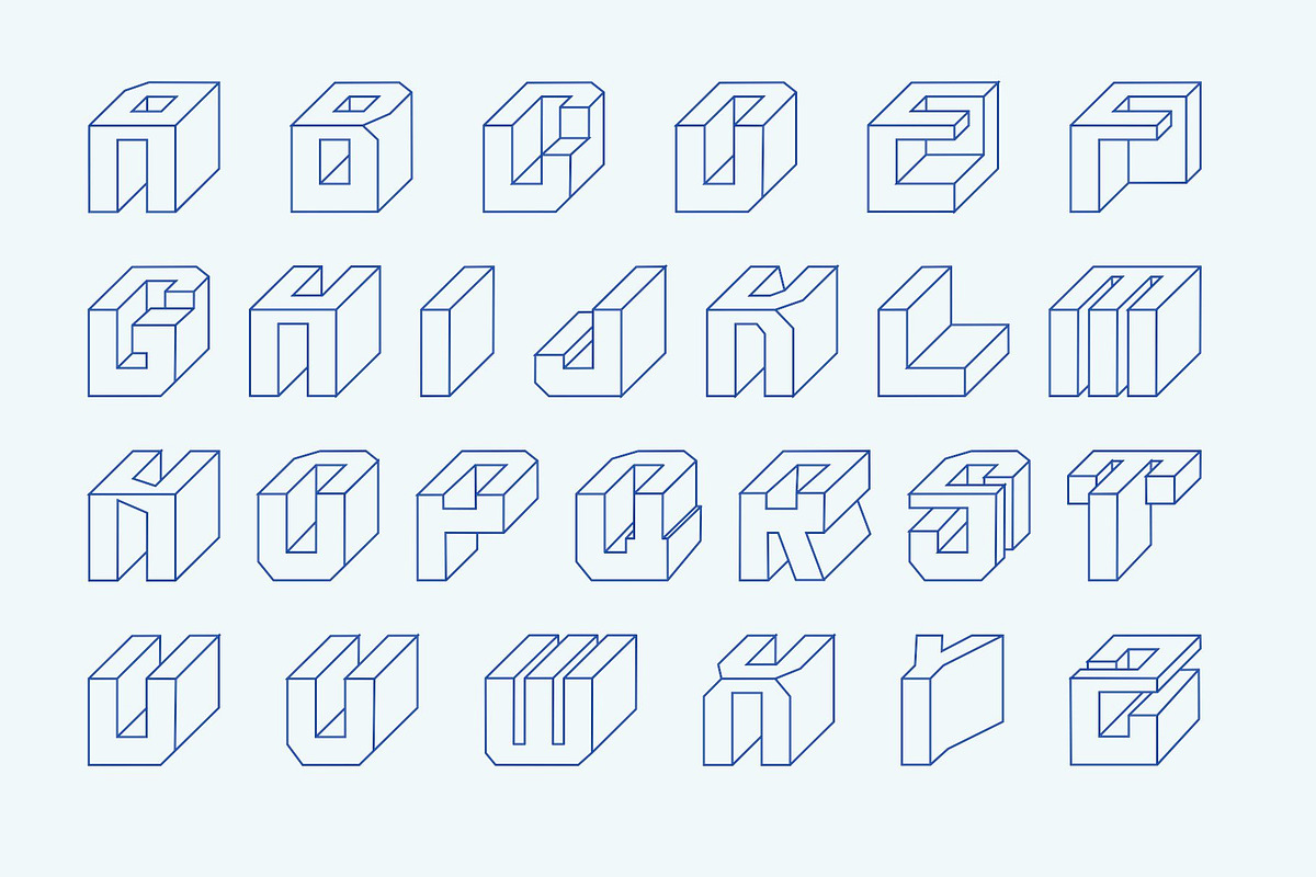 Isometric 3D alfabet, an Object Illustration by Pgmart (Photo 2 of 6)