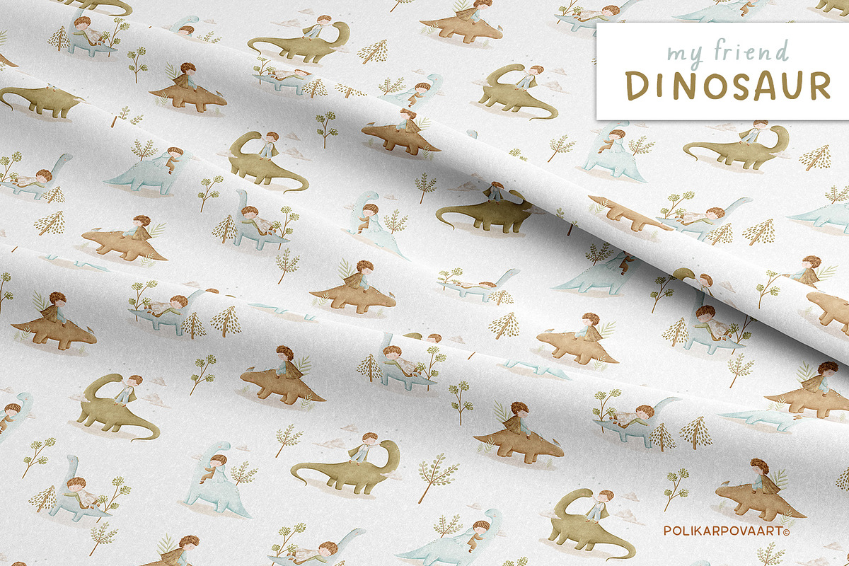 My friend Dinosaur - baby collection, a Decorative Illustration by polikarpovaart (Photo 11 of 18)