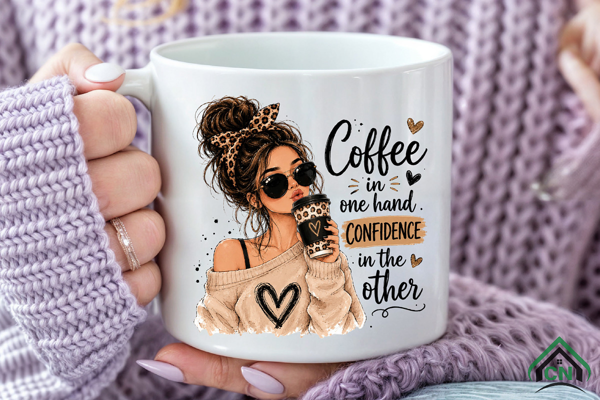 Coffee Confidence PNG Design, a Seasonal Illustration by Craft Nest (Photo 5 of 5)