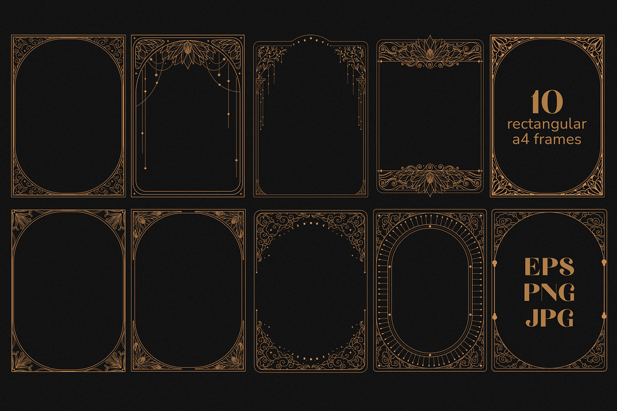 Vector vintage frames, a Background Graphic by Nadia Murash (Photo 2 of 6)