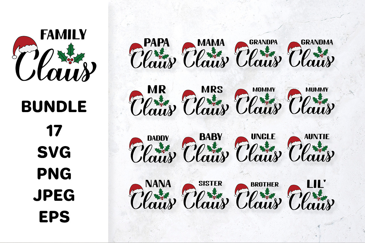 Family Santa Claus, Christmas bundle, an Object Graphic by LaBelezokaDesign (Photo 1 of 8)