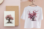 12 Watercolor Cherry Blossom Clipart, a Decorative Illustration by Jalina Clipart Studio (Thumbnail 9 of 9)