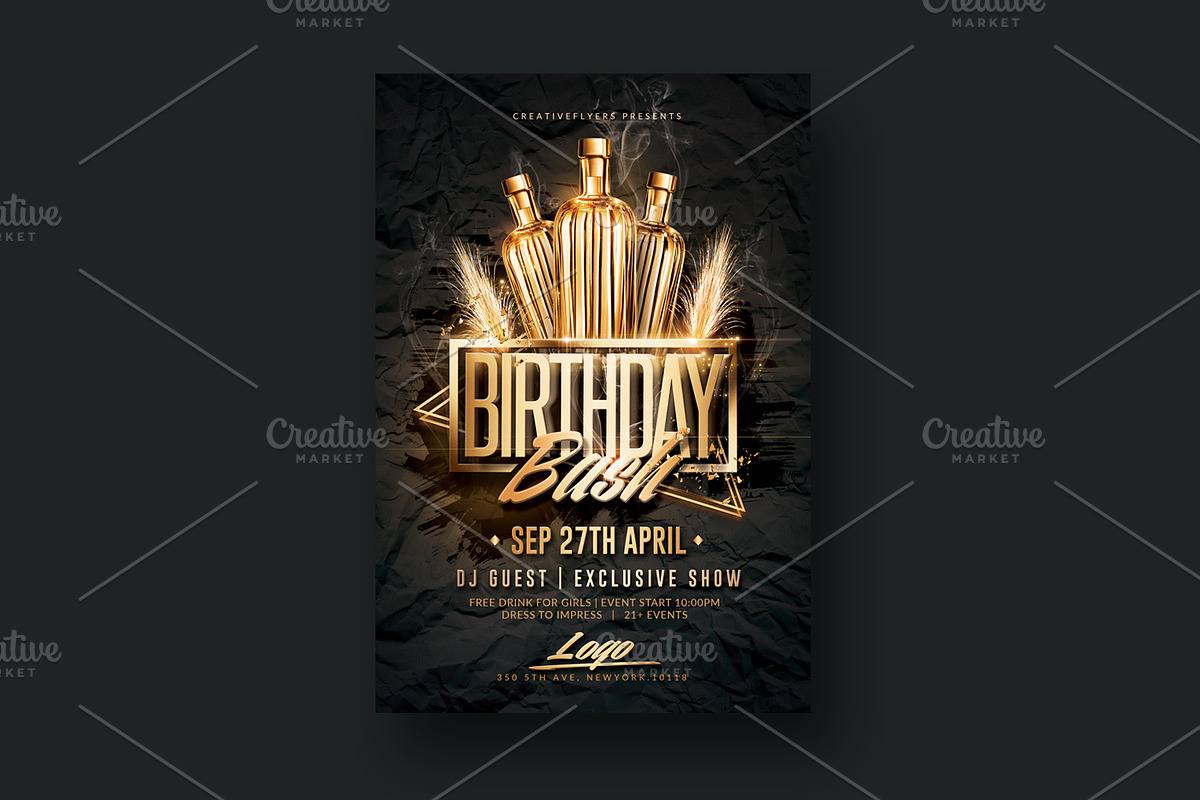 Birthday Party Flyers, a Flyer Template by Rome B Creation (Photo 2 of 6)
