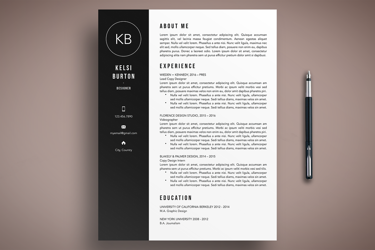 Modern Resume Template CV Word/Pages, a Resume Template by The Creative Resume (Photo 1 of 8)