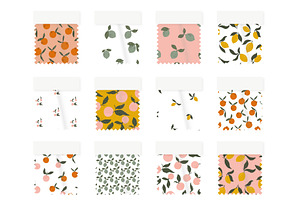 Retro Lemonade Fruit Patterns