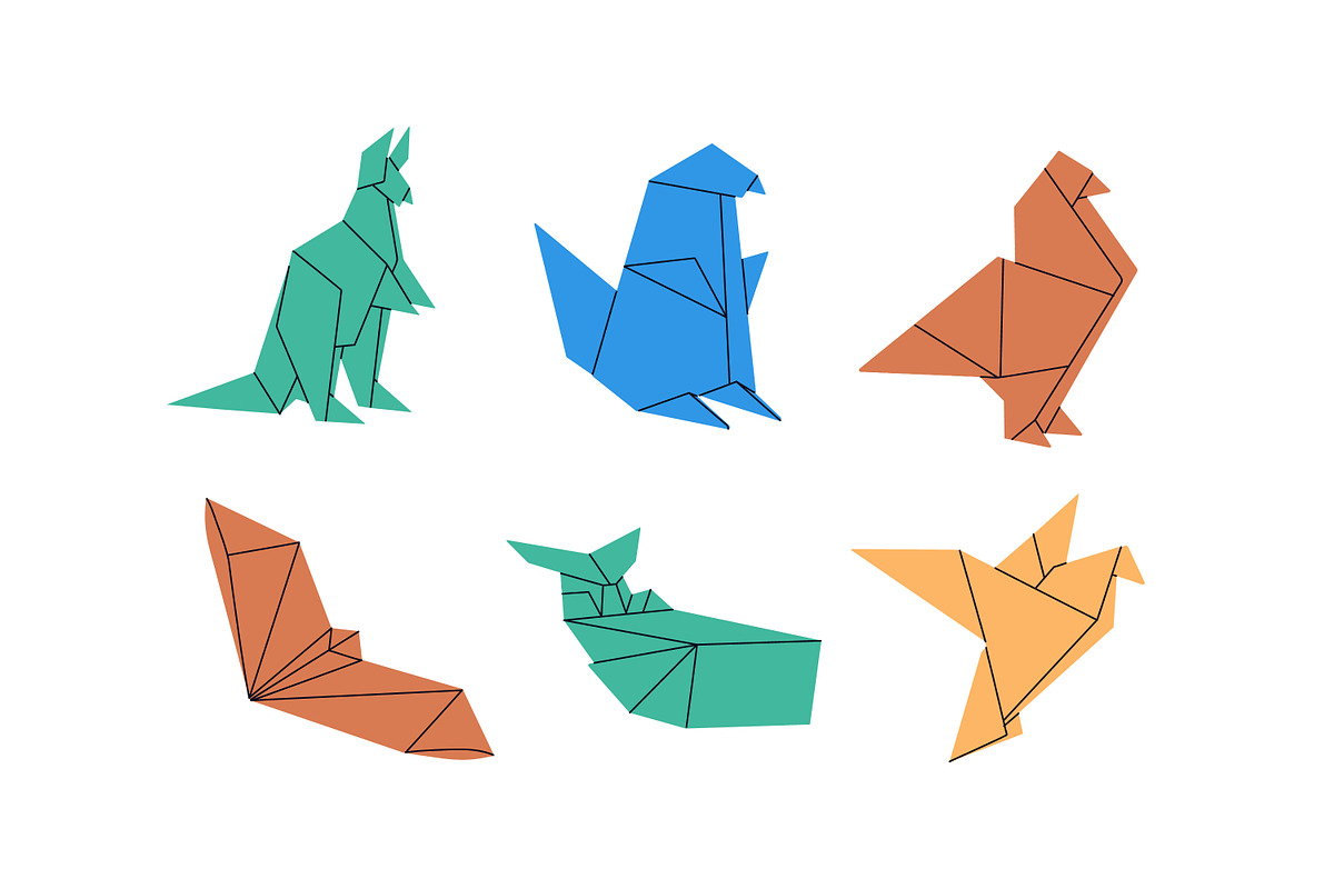 Origami animals set + patterns, an Animal Illustration by PaperTrident (Photo 4 of 7)