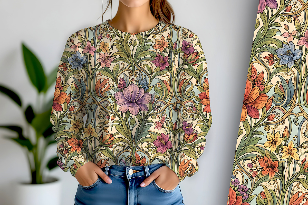 Vintage Decor Floral Background, a Decorative Illustration by Sharon Schwalbe (Photo 3 of 6)