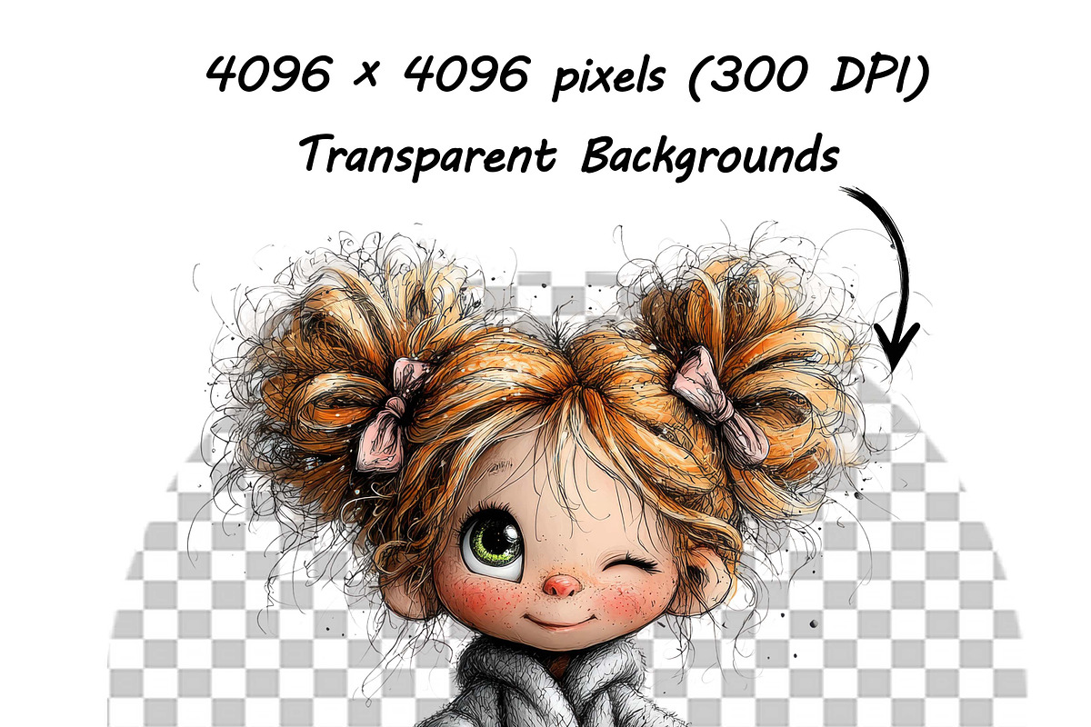 Easter Whimsical Girl & Animals PNG, an Illustration by one-touch (Photo 10 of 11)