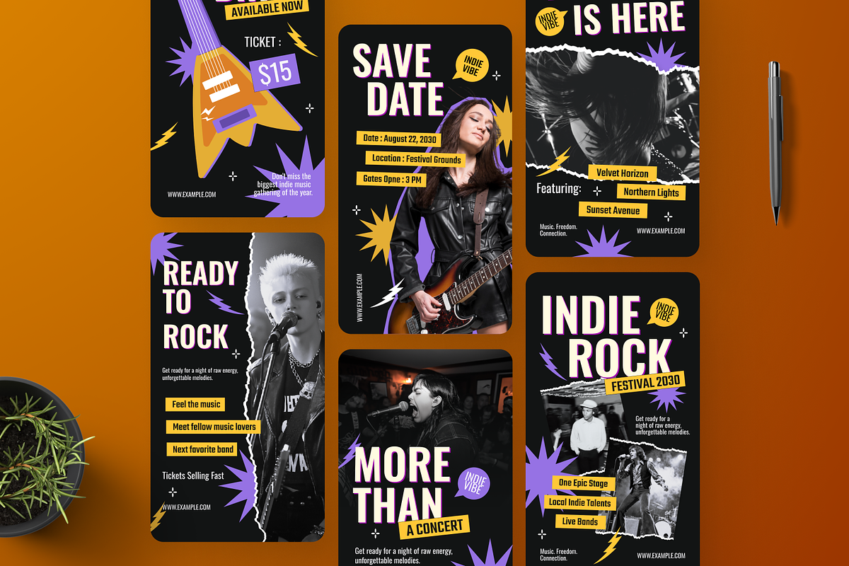 Indie Rock Festival Instagram Story, a Social Media Template by Annora Studio (Photo 3 of 6)