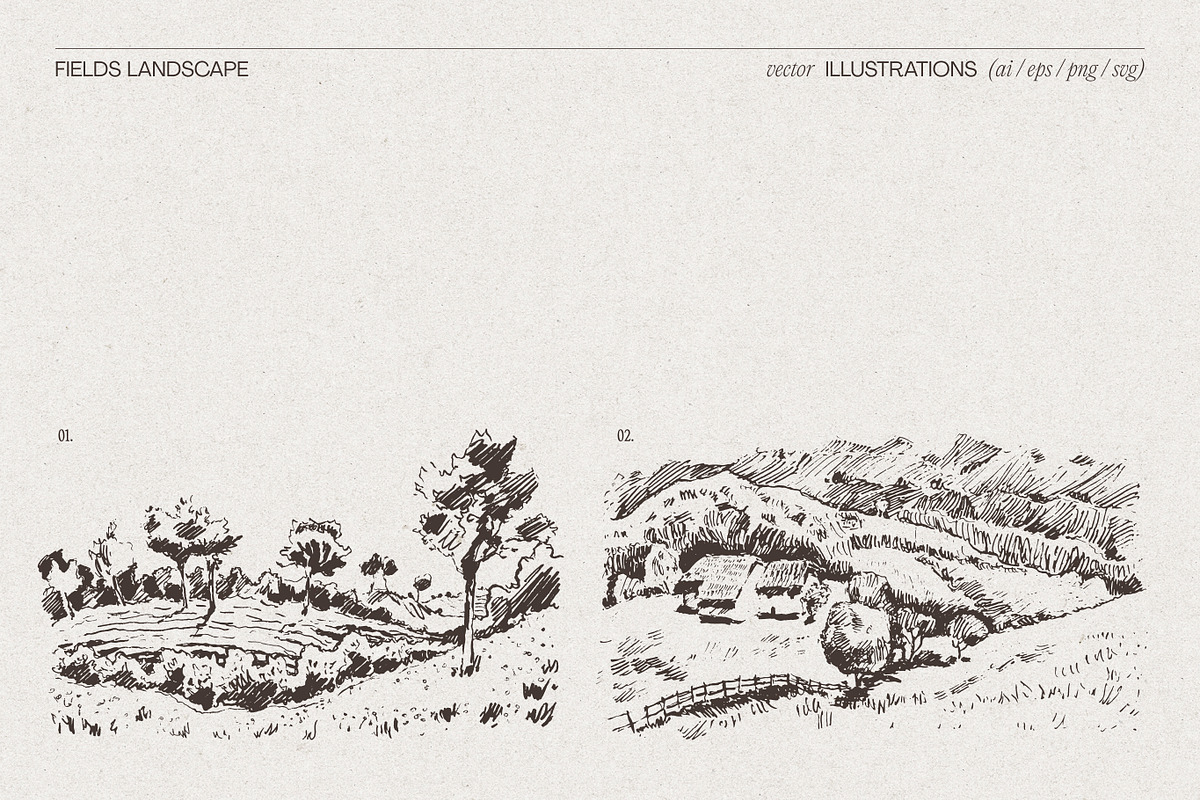 Vintage Nature Landscape Collection, a Seasonal Illustration by TheMountBirdStudio (Photo 3 of 17)