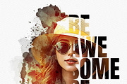 Typography portrait effect template, an Action Add-On by Photoshop Action (Thumbnail 4 of 16)