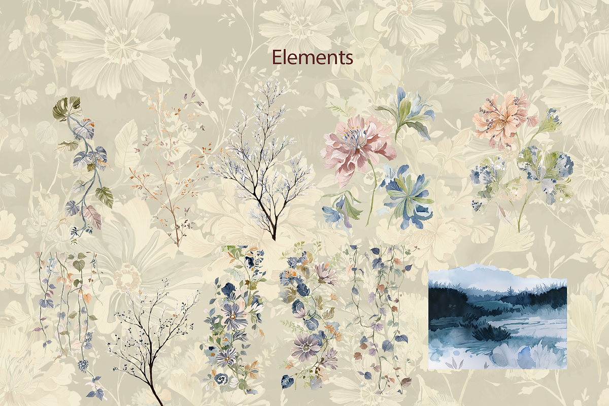 BESIDE THE RIVER, a Pattern Graphic by rumacorakstudio (Photo 3 of 6)