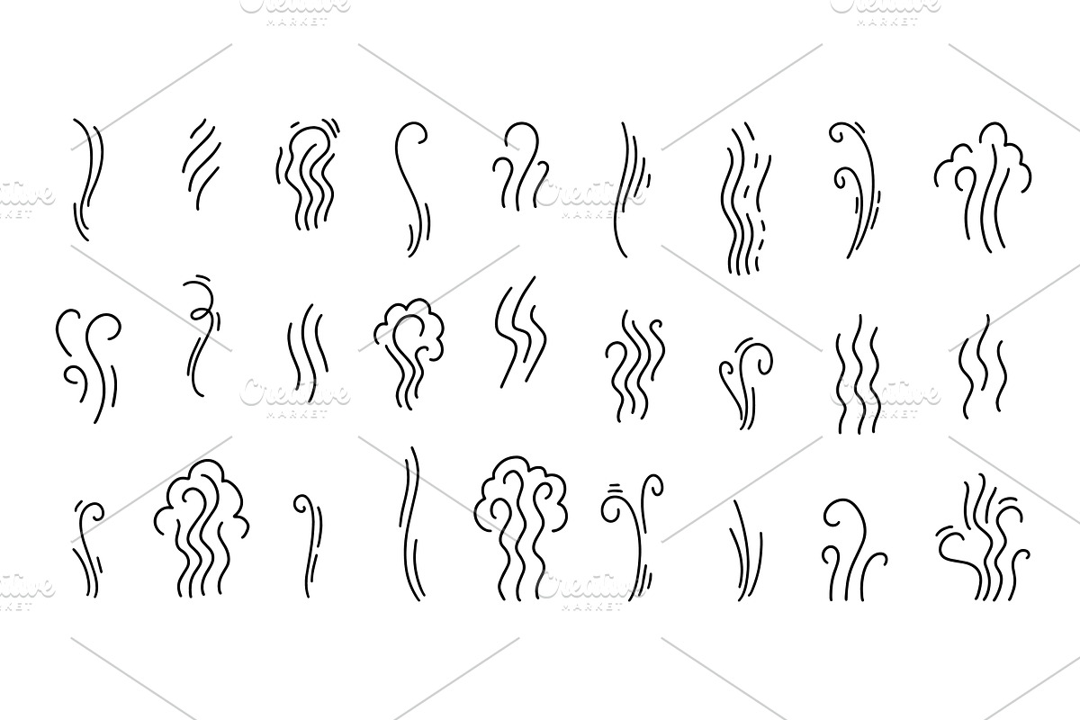 Steam and scent doodle, line swirls, an Object Illustration by winwin.art