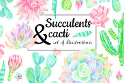 Succulents and cacti in PNG, a Decorative Illustration by Art by Lady Natali (Thumbnail 1 of 3)