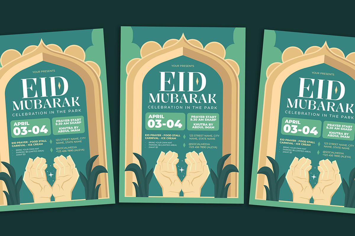 Eid Mubarak Flyer, a Flyer Template by Gumico Studio. (Photo 1 of 3)