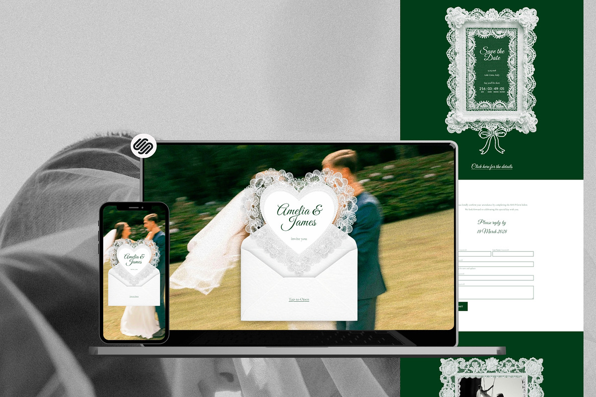 Squarespace Green Wedding Website, a Squarespace Template by Sofia Designs (Photo 3 of 5)