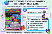 Y2K Halloween Party Canva Invite, an Invitation Template by NH graphic (Thumbnail 1 of 2)
