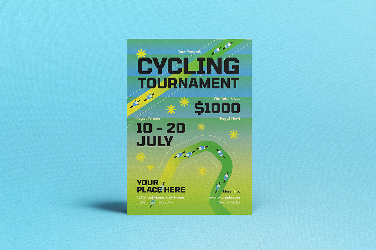 Green Cycling Tournament Flyer Set, a Flyer Template by graphicook (Photo 2 of 4)