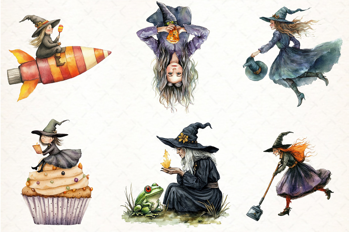 Funny Witch Halloween Bundle, an Illustration by Pixels.Craft (Photo 3 of 7)