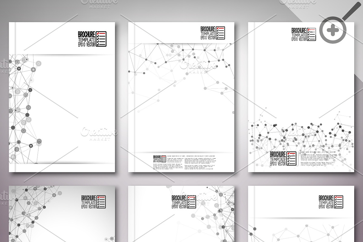 Brochure template with molecules, a Technology Illustration by VectorShop (Photo 1 of 5)