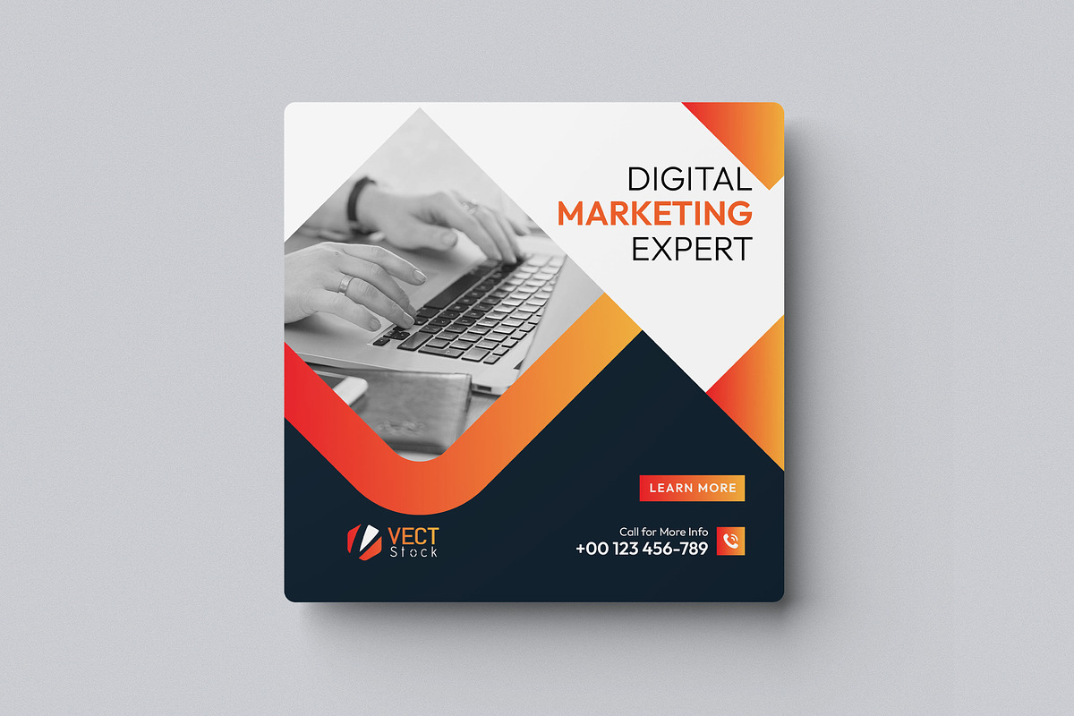 Digital Marketing Instagram Post, a Social Media Template by VectStock (Photo 3 of 3)