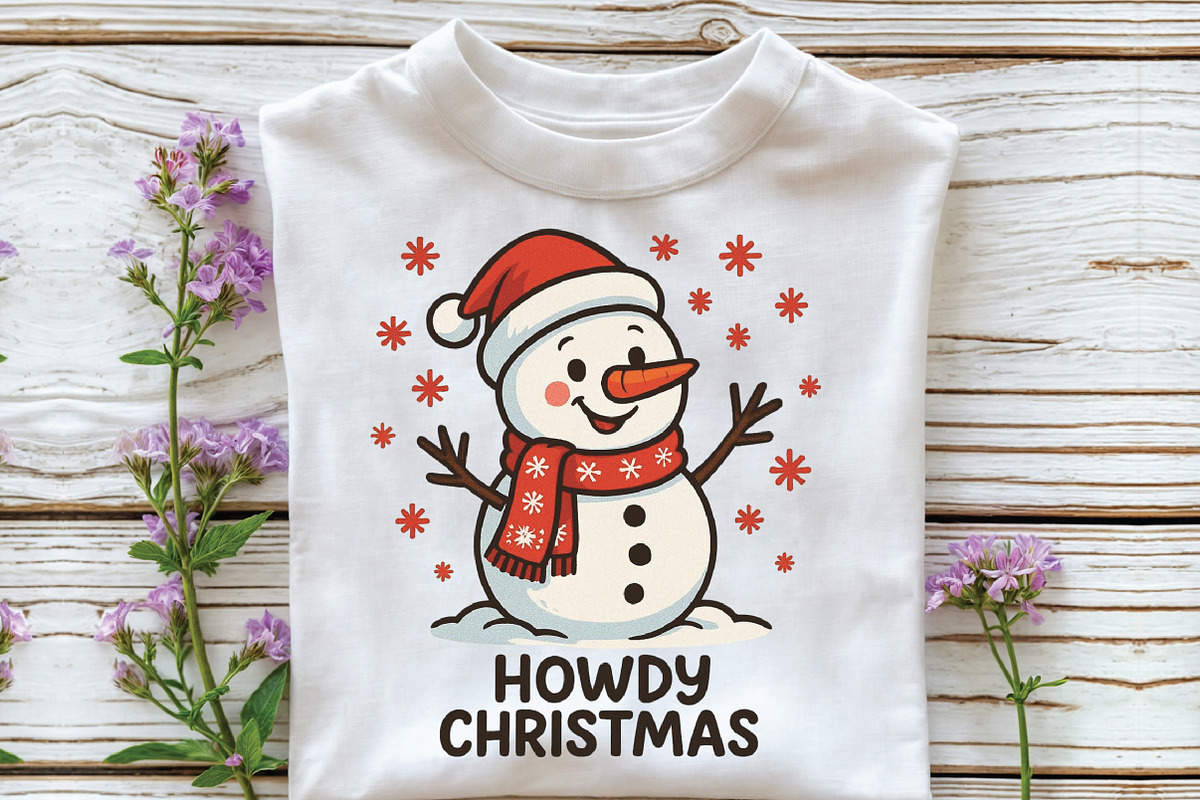 Howdy Christmas Snowman PNG, an Illustration by CraftArtStudio (Photo 2 of 4)