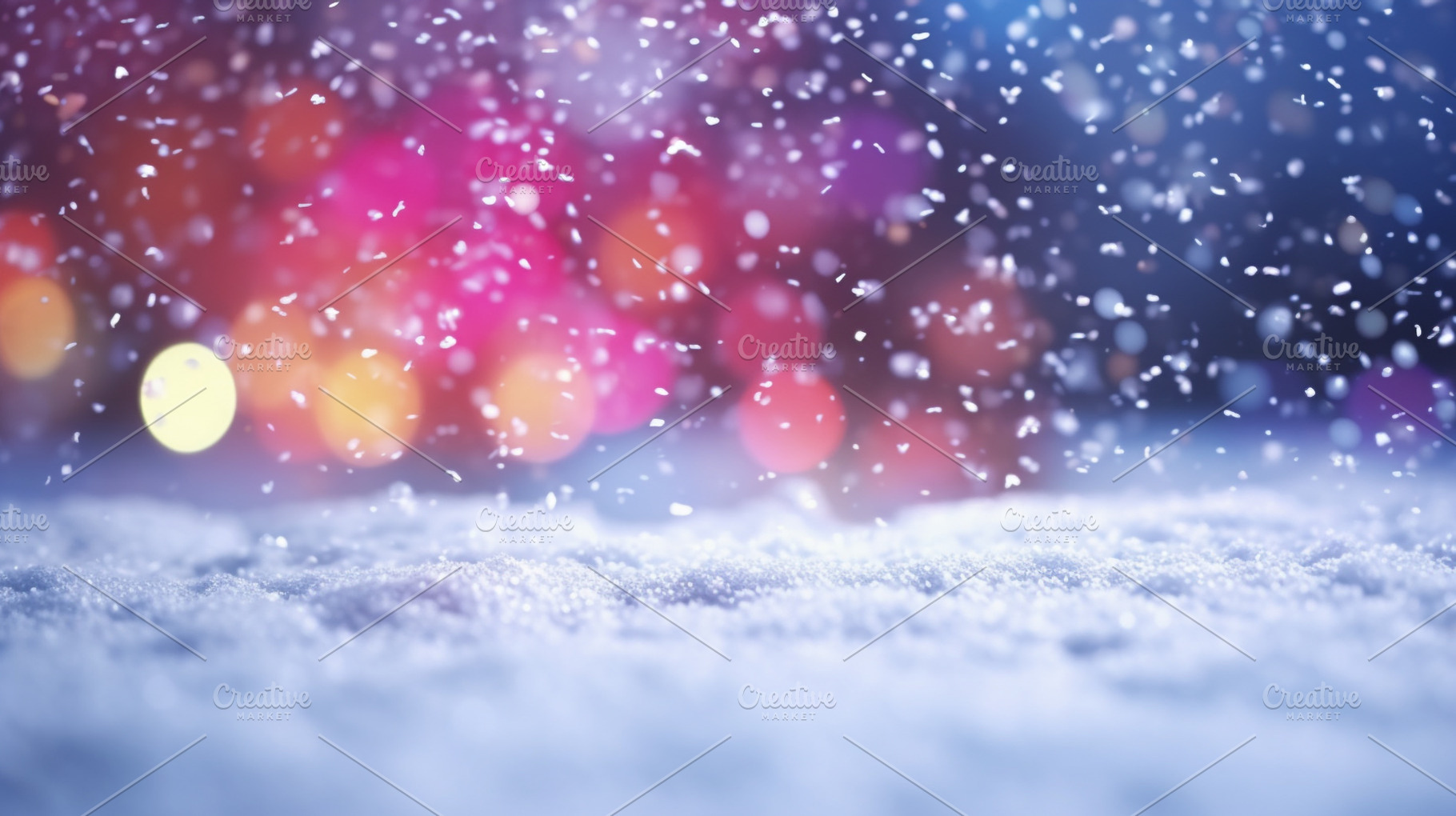 Colorful Snowy Background, a Holiday Photo by Church Resources Depot