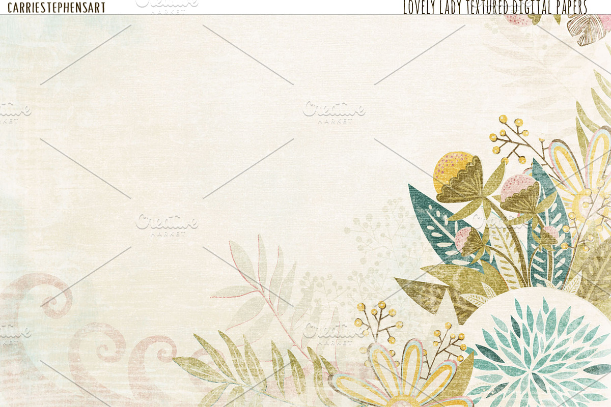 Lovely Pink Floral Background Paper, a Pattern Graphic by Carrie Stephens Art (Photo 3 of 6)