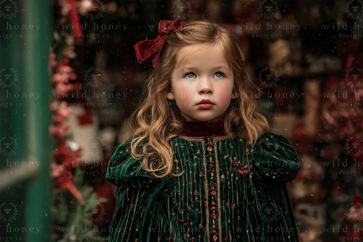 Christmas Store Digital Backdrop, a Layer Style Add-On by Wild Honey Design Co. (Photo 1 of 2)