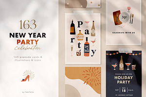 Abstract New Year Celebration Set