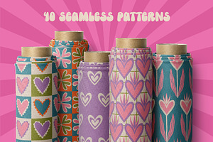 Groovy Love Seamless Patterns