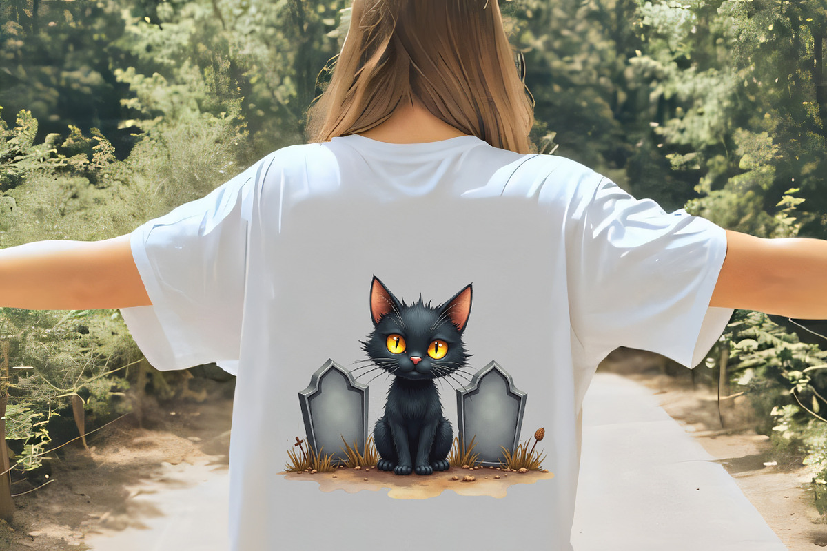 Spooky halloween black cat, an Illustration by CrexoraLab (Photo 5 of 5)