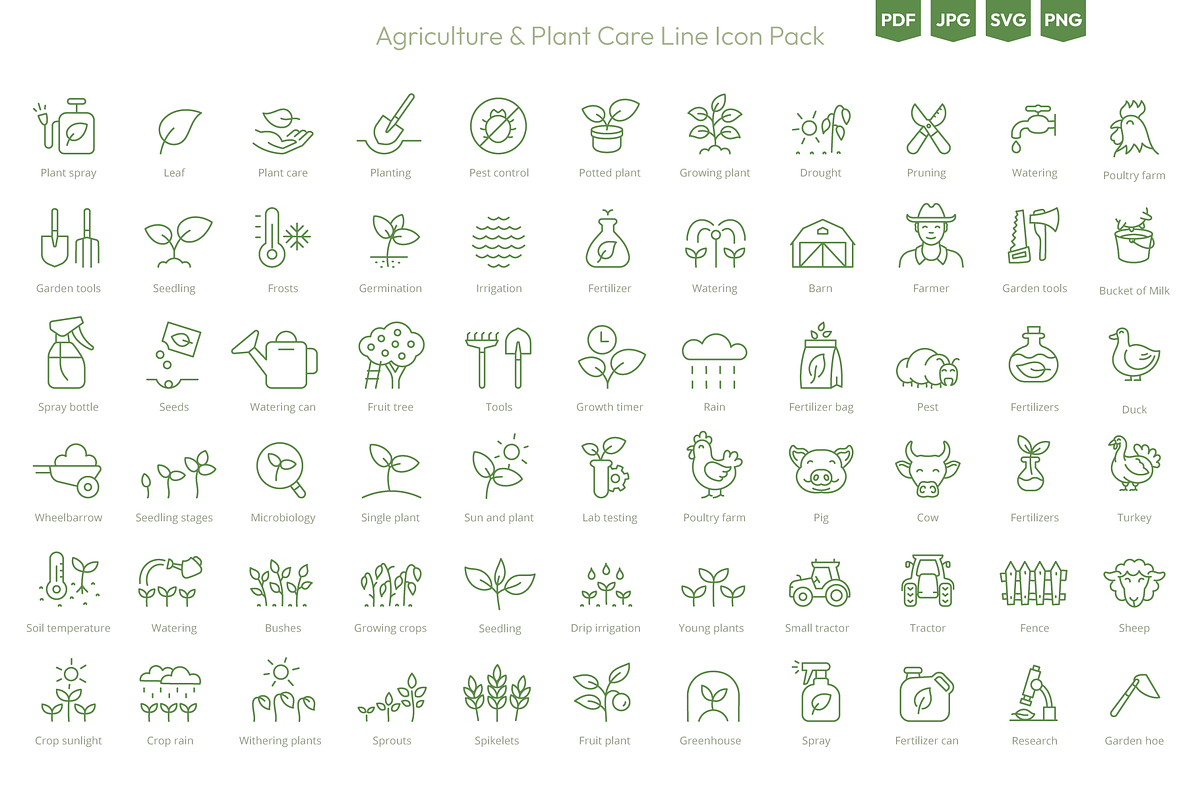 Agriculture & Farming Line Icons Set, an Outline Icon by Ilia Design (Photo 2 of 10)