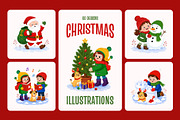 60 Christmas Flat Illustrations, a Decorative Illustration by Brickclay (Thumbnail 1 of 11)