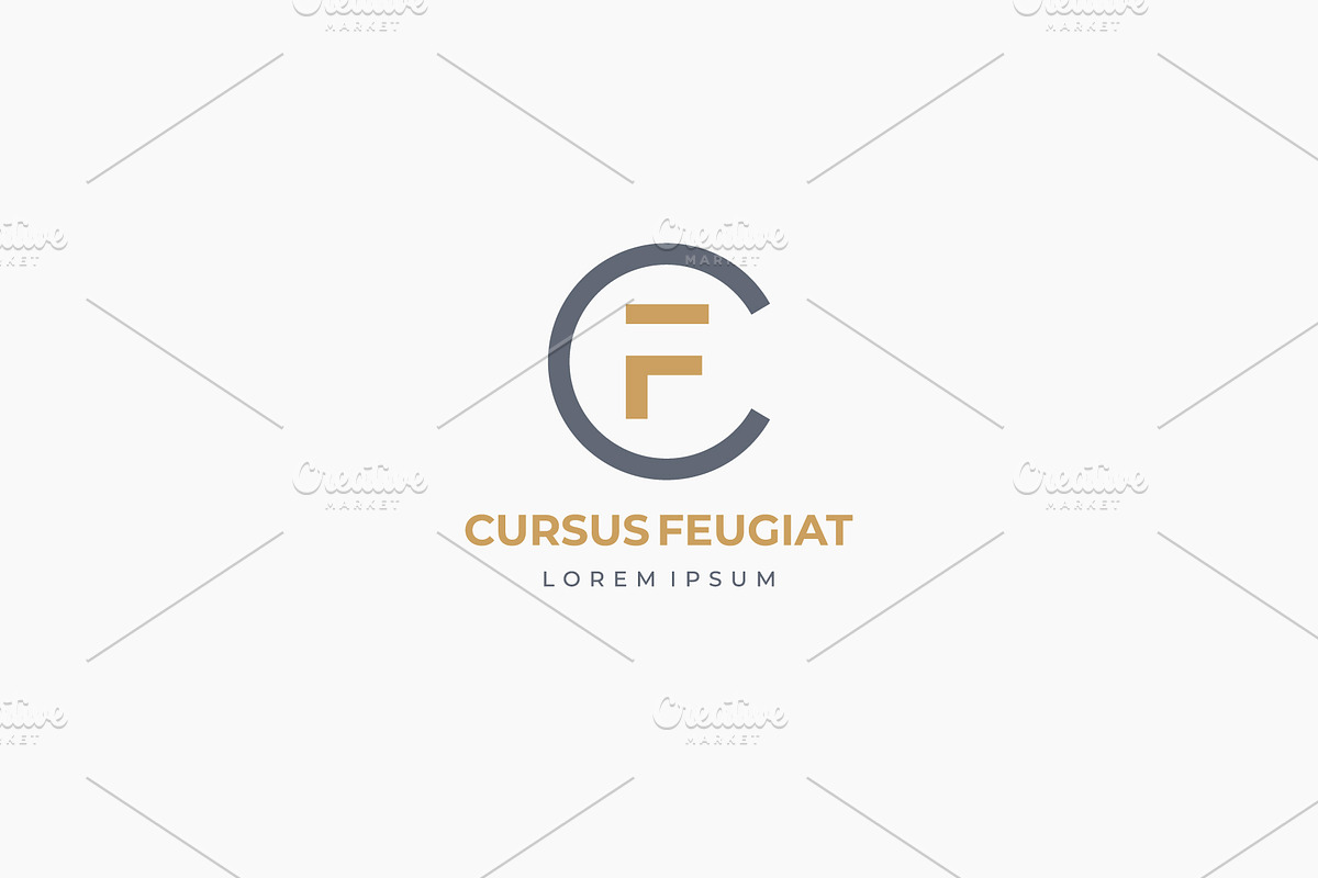 Monogram of Two letters CF or FC., a Branding & Logo Template by lettett