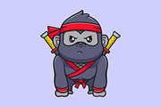 Cute Gorilla Ninja With Sword, an Animal Illustration by Catalyst Labs (Thumbnail 3 of 3)