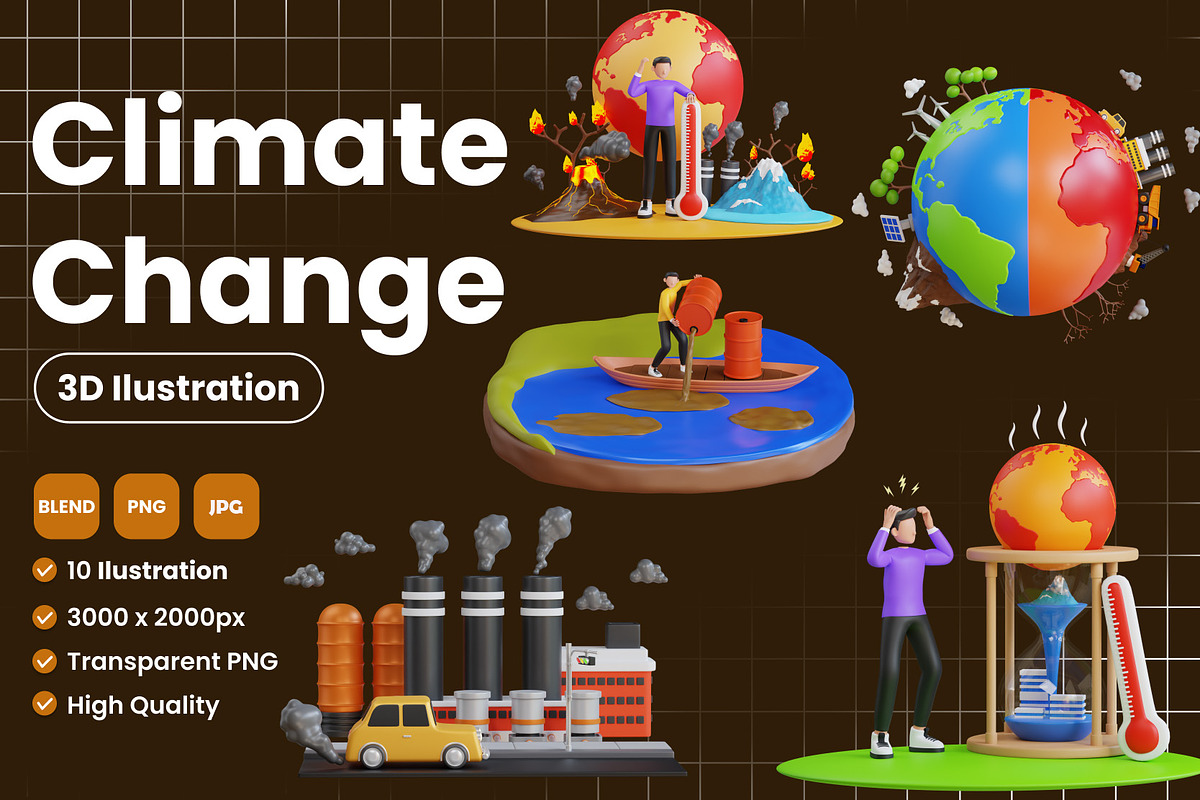 3D Climate Change Pack, an Environmental 3D Model by novia99design (Photo 1 of 5)