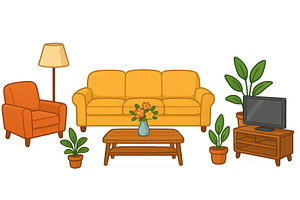 Cozy living room setup with colorful, an Architecture Photo by ZinetroN