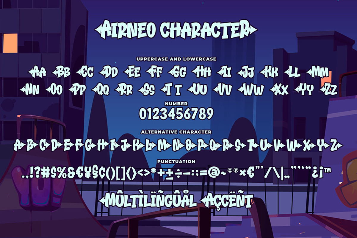 Airneo - Graffiti Font, a Font by Blankids Studio (Photo 5 of 5)