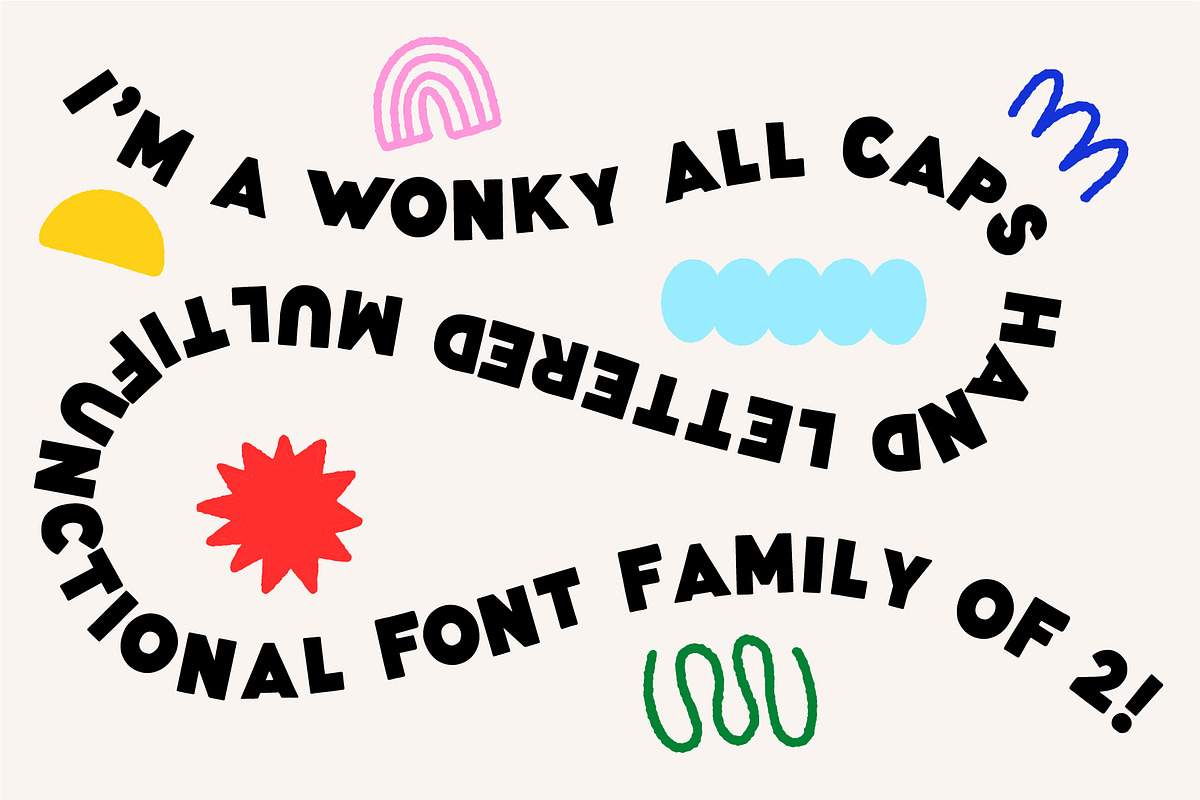 Wonky Font! A Clean & Blocky Font, a Sans Serif Font by Meg Lewis Fun House (Photo 2 of 11)