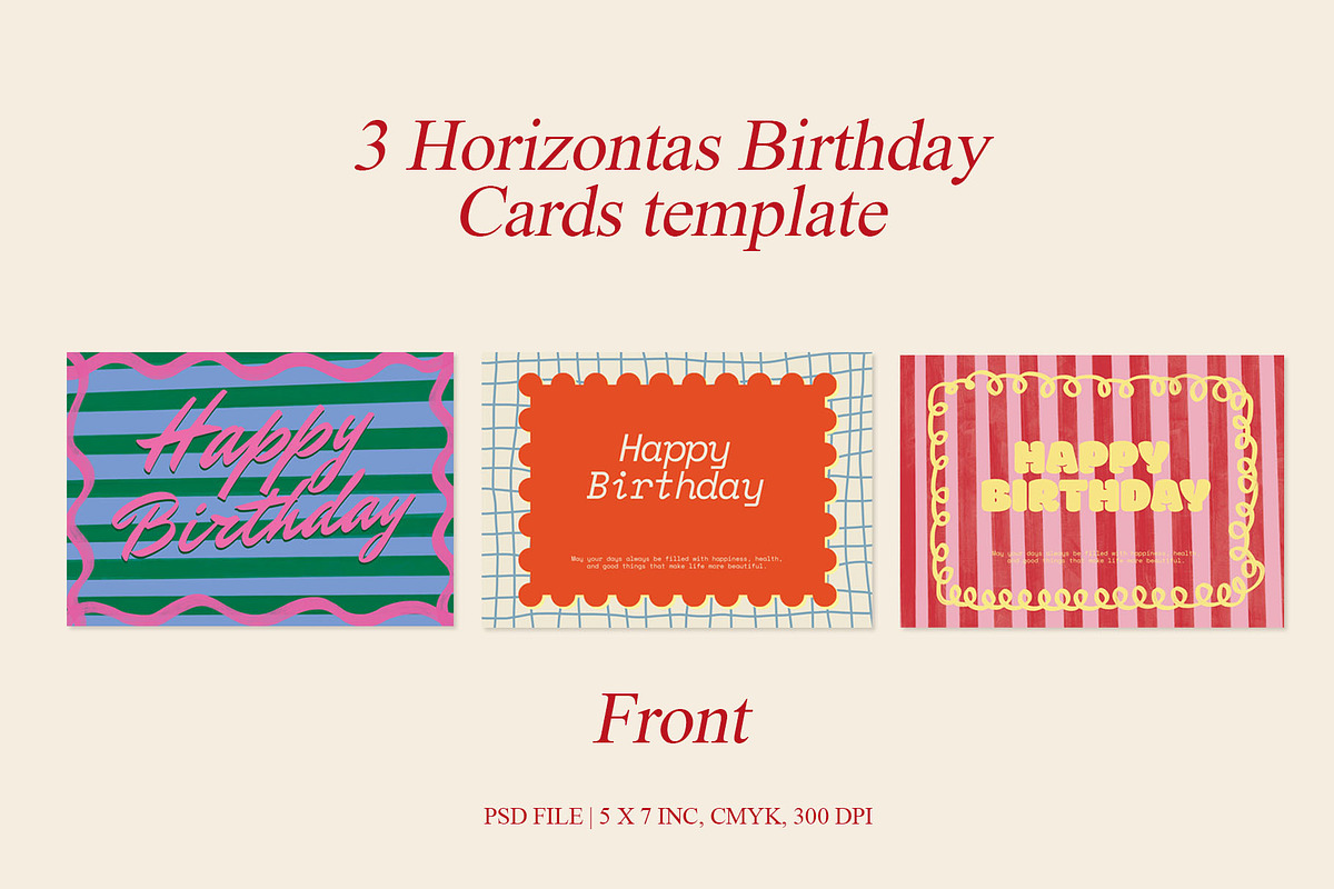Full Color Birthday Greeting Cards, a Card Template by rzkaamlya (Photo 1 of 5)