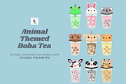 Animal Themed Boba Tea, an Animal Illustration by Raafeya's Crafts (Thumbnail 1 of 6)