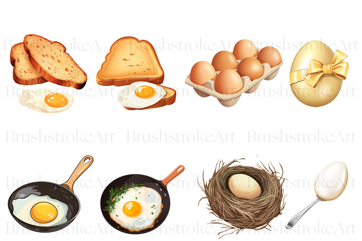 Egg Illustration Clipart, Omelet Egg, a Food Illustration by BrushstrokeArtGB (Photo 5 of 9)