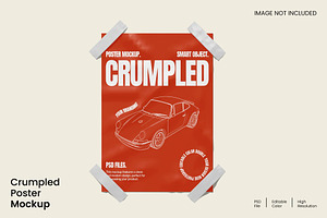 Crumpled Poster Mockup, an Advertising Mockup by renderstockmarket