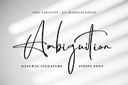 Ambiguition - Natural Signature Font, a Handwritten Font by Variatype (Thumbnail 1 of 10)